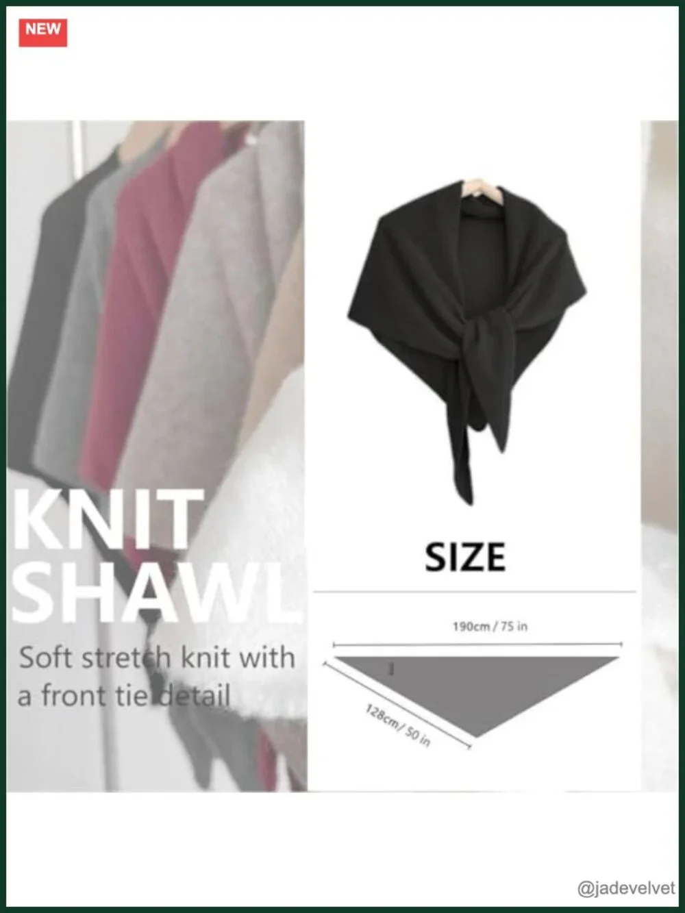 Cashmere Blend Knitted Shawl Wrap Cape Cardigan Travel Scarf